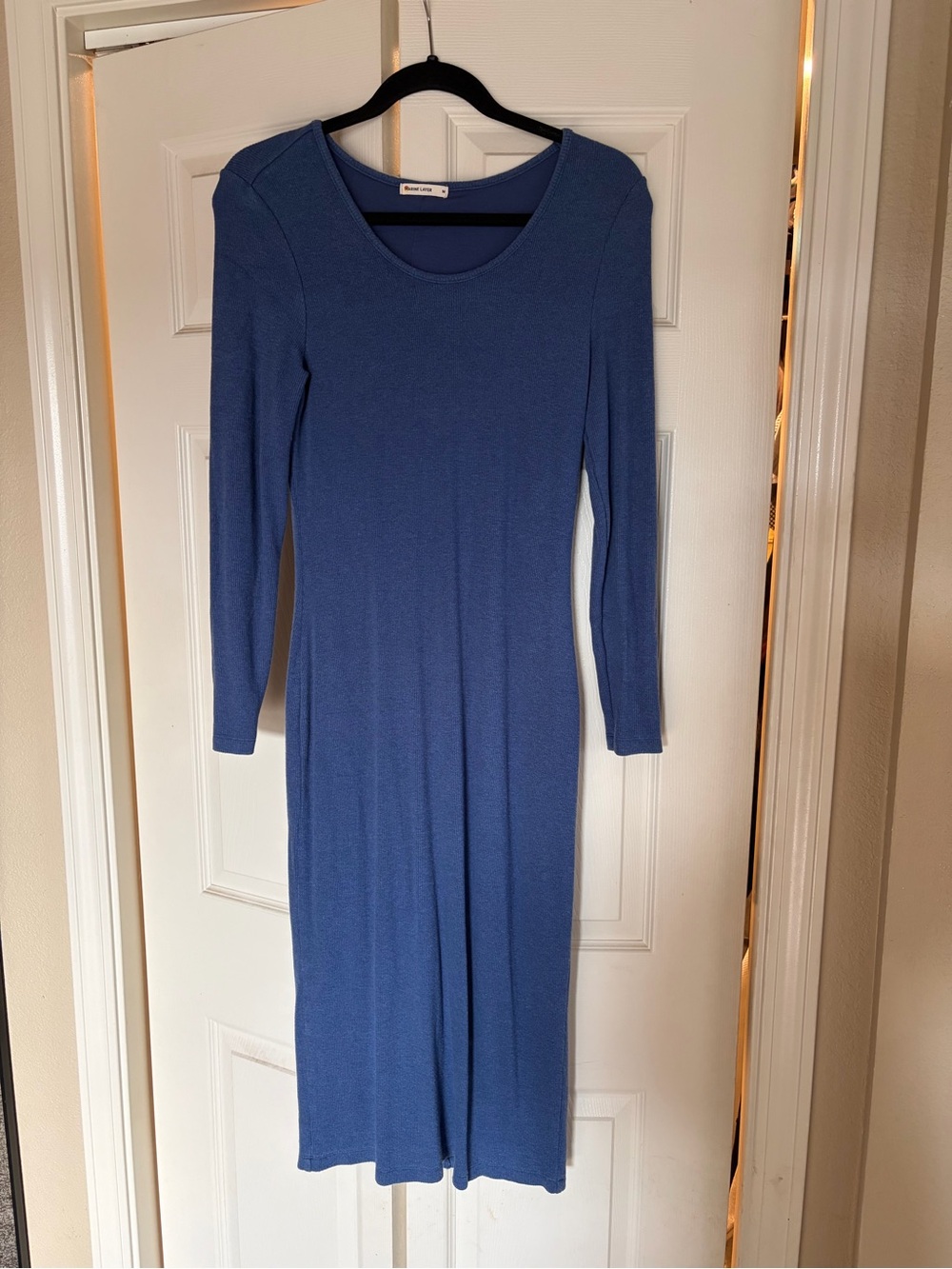 Marine Layer Lexi Rib Long Sleeve Midi Dress